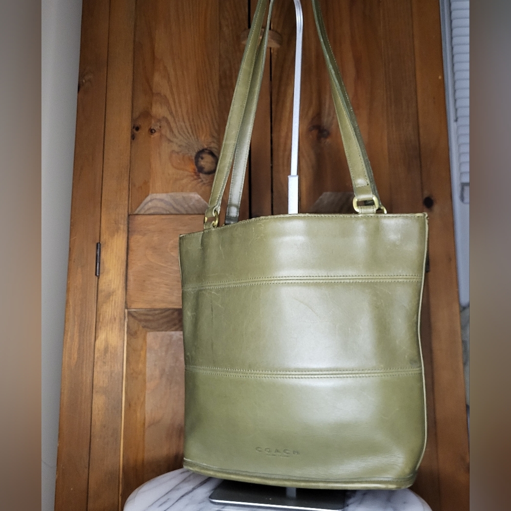 Coach Sage Green Leather Shoulder Bag